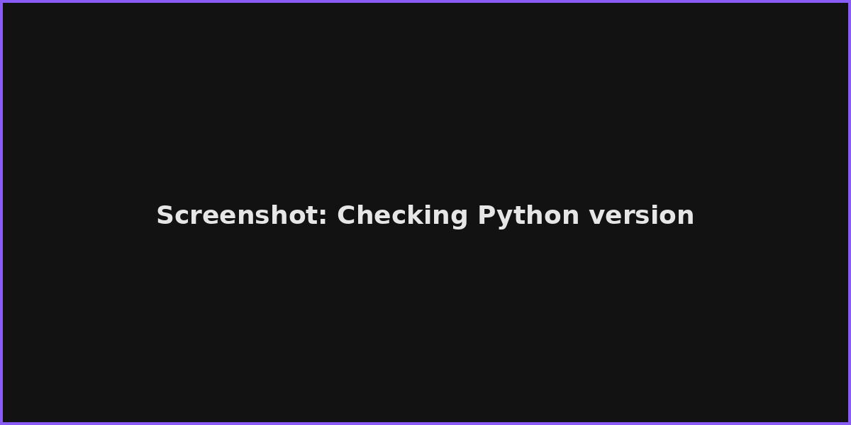 Screenshot: Checking Python version