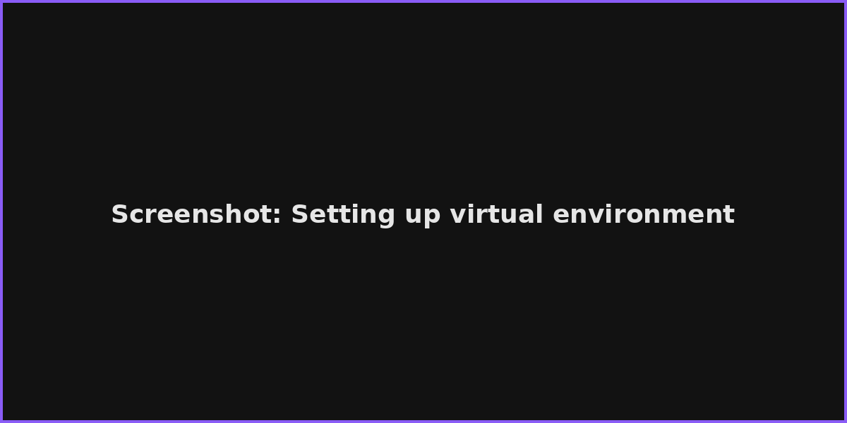 Screenshot: Setting up virtual environment