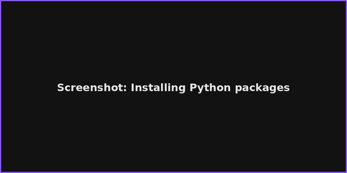 Screenshot: Installing Python packages